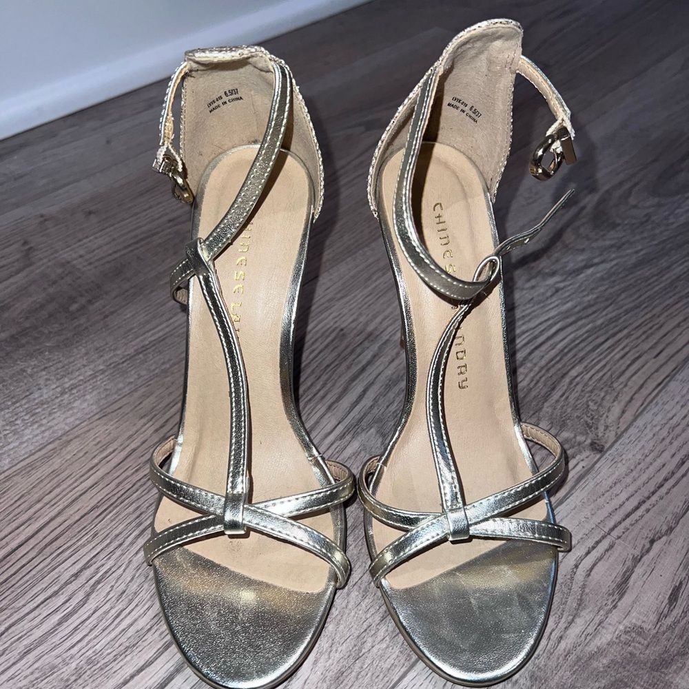 Chinese Laundry gold heels